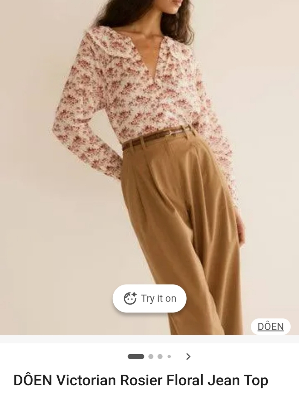 DÔEN Victorian Rosier Floral Jean Top Medium